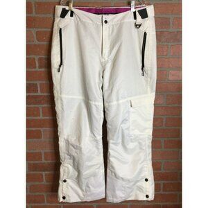 Axcent Ski Snowboard Outer Layer Pants Pockets Button Closure White Size 1XL